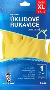 BALhome latexové úklidové rukavice, žluté, velikost XL
