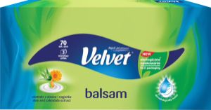 Velvet Balsam 3vrstvé papírové kapesníky, 70 ks