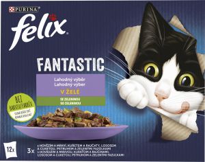 Felix Fantastic kapsičky pro kočky výběr se zeleninou, 12 × 85 g