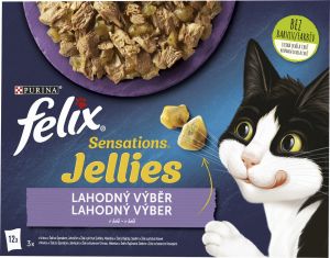 Felix Sensations kapsičky pro kočky lahodný výběr v želé, 12× 85 g