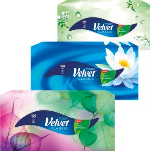 Velvet Classic 2vrstvé papírové kapesníky, 100 ks