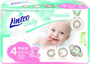 Linteo Baby Premium Maxi dětské pleny 8 až 15 kg, 50 ks