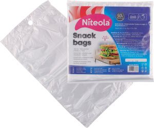 Niteola svačinové sáčky, HDPE, 16 × 24 cm, síla 8 µ, čiré, 50 ks