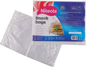 Niteola svačinové sáčky, HDPE, 25 × 35 cm, síla 12 µ, čiré, 50 ks