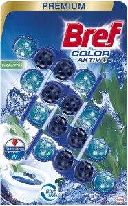 Bref Color Aktiv Eucalyptus tuhý WC blok, 4× 50 g