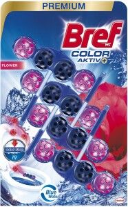 Bref Color Aktiv Flower tuhý WC blok, 4× 50 g