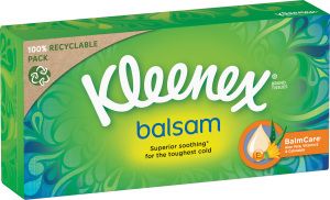 Kleenex Balsam 3vrstvé papírové kapesníčky v krabičce, 64 ks
