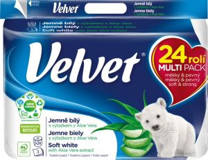 Velvet Soft White 3vrstvý toaletní papír, 24 rolí, 18,3 m role