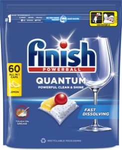 Finish Quantum All in 1 Lemon Sparkle tablety do myčky, 60 ks