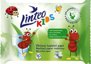 Linteo vlhčený toaletní papír Kids, 50 ks