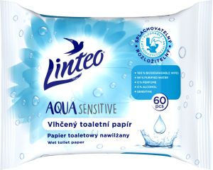 Linteo vlhčený toaletní papír Aqua Sensitive, 60 ks