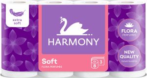 Harmony Soft Flora 3vrstvý toaletní papír, 8 rolí, 17,5 m role