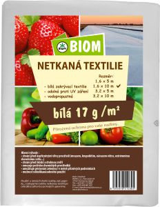 Biom netkaná textílie bílá 17 g/m² velikost 1,6 x 10 m