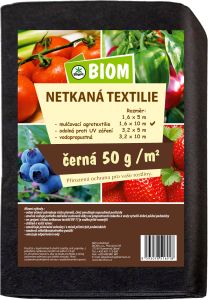 Biom netkaná textílie černá 17 g/m² velikost 1,6 x 10 m