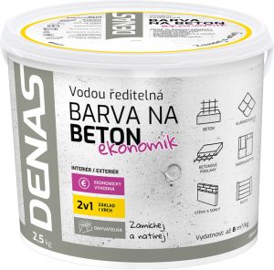 DENAS BETON EKONOMIK barva na beton, 0110 šedý, 2,5 kg