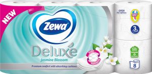 Zewa Deluxe Jasmine Blossom 3vrstvý toaletní papír, 8 rolí, 19,3 m role