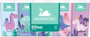 Harmony Dino 3vrstvé dětské papírové kapesníčky, 10× 10 ks