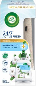 Air Wick Active Fresh automatický difuzér vodní báze a náplň svěží bavlna, 1+228 ml