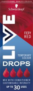Schwarzkopf Live Drops Ohnivá červená barvicí kapky na vlasy, 30 ml