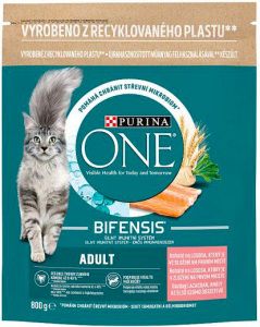 Purina One Adult granule pro kočky s lososem a celozrnými obilovinami, 800 g