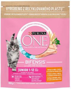 Purina One Junior granule pro kočky s kuřecím a celozrnými obilovinami, 800 g