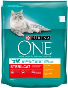 Purina One Sterilcat granule pro kočky s kuřecím a pšenicí, 800 g