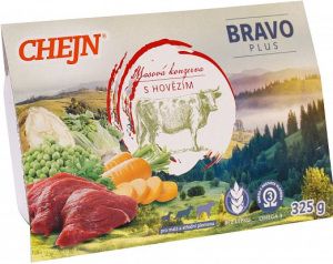Chejn Bravo PLUS s hovězím a zeleninou pro malé a střední psy, 325 g