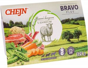 Chejn Bravo PLUS s jehněčím a zeleninou pro malé a střední psy, 325 g