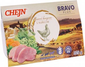 Chejn Bravo PLUS s kuřecím a zeleninou pro malé a střední psy, 325 g