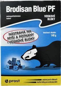 Brodisan Blue PF voskové bloky k hubení hlodavců, 140 g