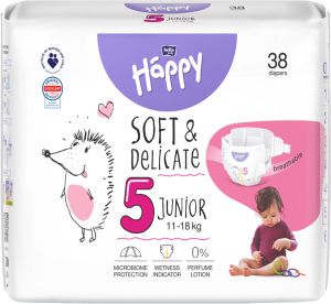 Bella Happy Junior 5 dětské pleny jednorázové 11-18 kg, 38 ks