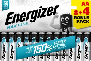 Energizer Baterie Max Plus AA tužková baterie, 8+4 ks