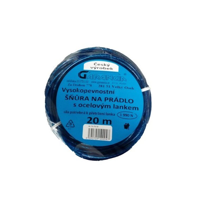 prádelní šňůra ocelové lanko 20m                         