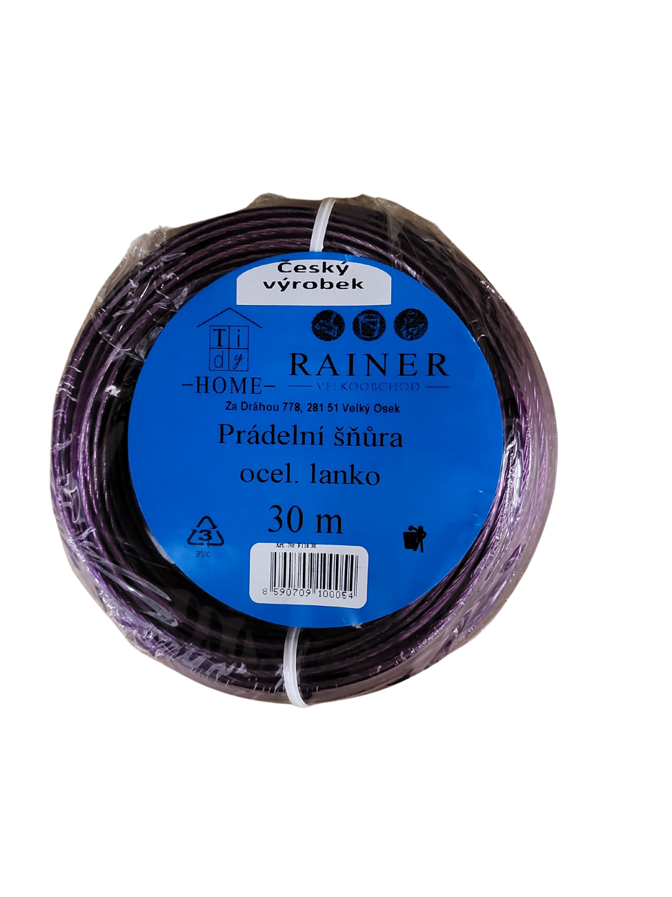 prádelní šňůra ocelové lanko 30m                         