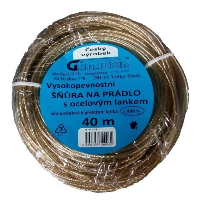 prádelní šňůra ocelové lanko 40m                         