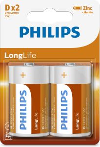 Baterie Philips Longlife 2 ks D R20 mono 1,5V