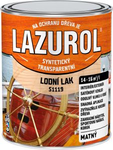 Lazurol S1119 lodní lak odolný lak na dřevo bezbarvý, mat 750 ml