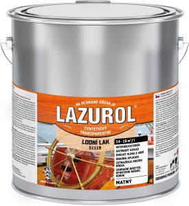 Lazurol S1119 lodní lak odolný lak na dřevo bezbarvý, mat 2,5 l