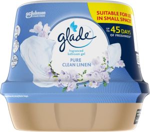 Glade Clean Linen vonný gel do koupelny, 180 g