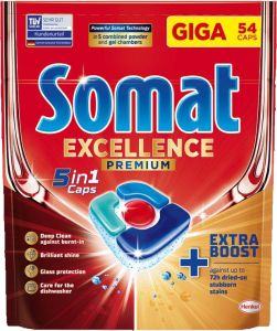 Somat tablety do myčky Excellence Premium 5v1, 54 ks