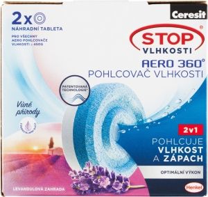 Ceresit Stop Vlhkosti Aero 360° Náhradní tablety – Levandule 2 × 450 g (900 g)