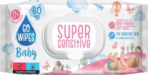 Go Wipes Baby Super Sensitive dětské vlhčené ubrousky, 60 ks