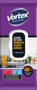 Vortex vlhčené čisticí ubrousky na dřevo a nábytek, 48 ks