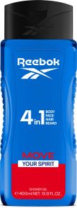 Reebok Men Move Your Spirit sprchový gel 4v1, 400 ml