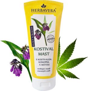 Herbavera kostivalová mast s konopím a mátou, 200 ml