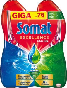 Somat Excellence Duo gel do myčky na mytí nádobí, 2× 684 ml, 76 dávek