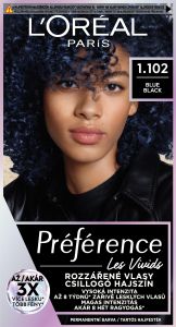 L'oreal Paris Préférence Vivid Colors barva na vlasy, Blue Black 1.102