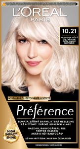 L'oreal Paris Préférence barva na vlasy, Stockholm, velmi světlá perlová blond 10.21