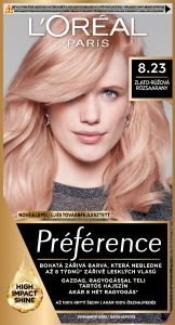 L'oreal Paris Préférence barva na vlasy, zlatorůžová 8.23
