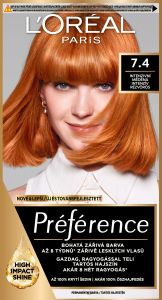L'oreal Paris Préférence barva na vlasy, intenzivní měděná 7.4